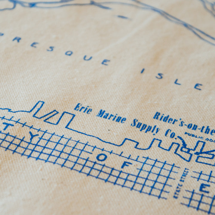 Vintage Presque Isle Map Tote