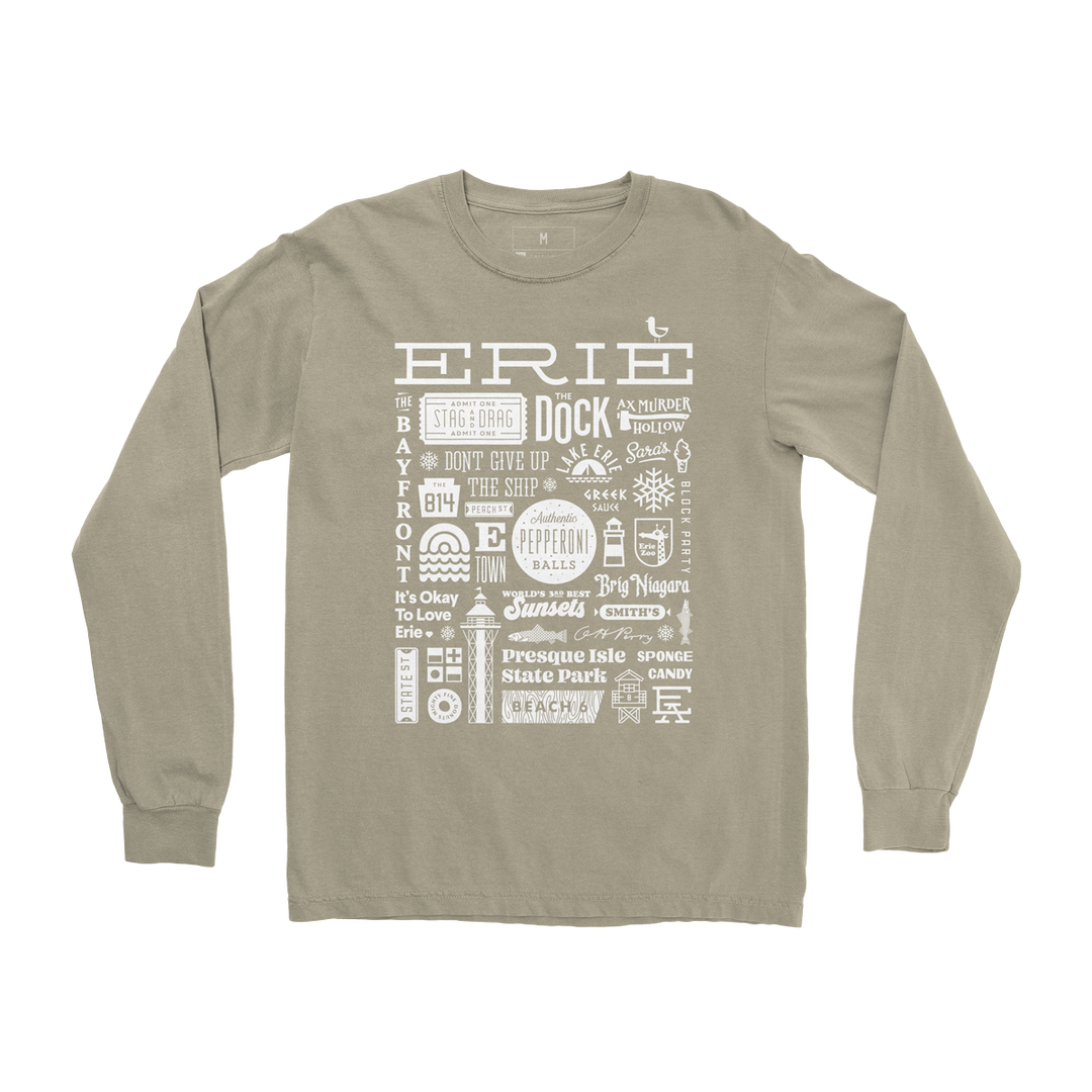 Erie Collage Long Sleeve Tee - Sandstone