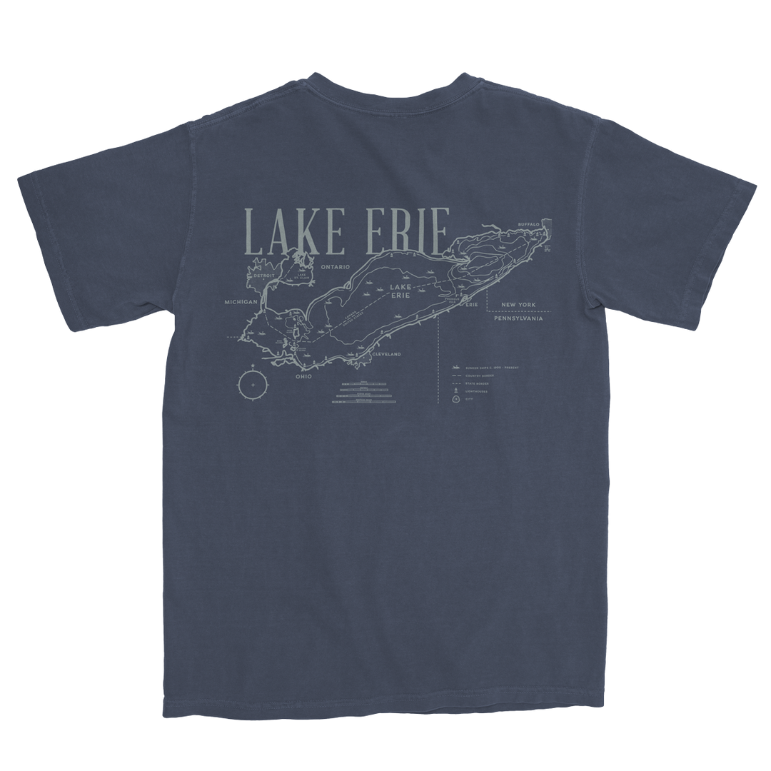Vintage Lake Erie Map Tee