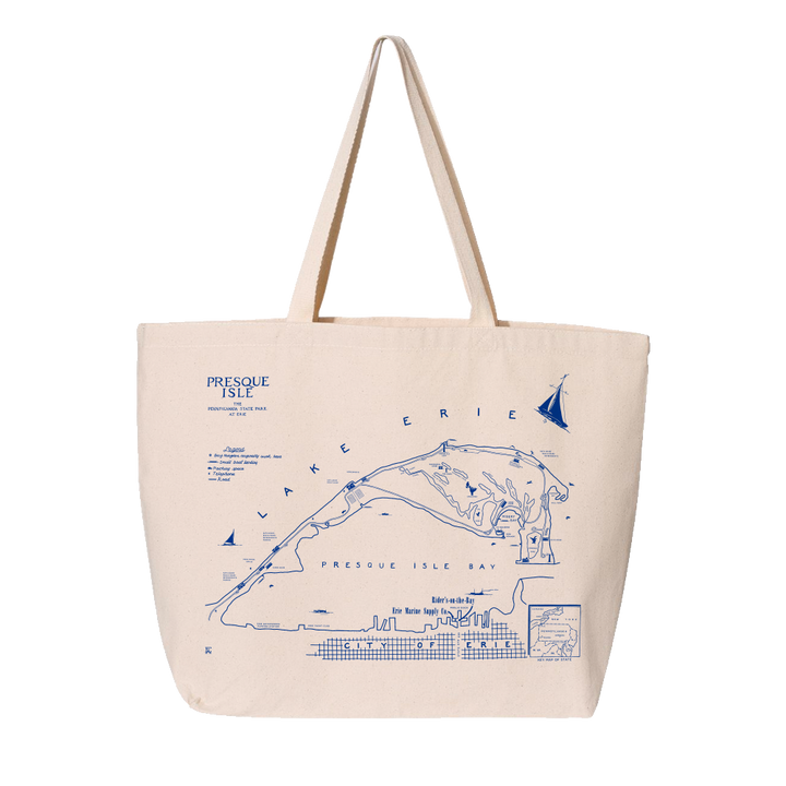 Vintage Presque Isle Map Tote