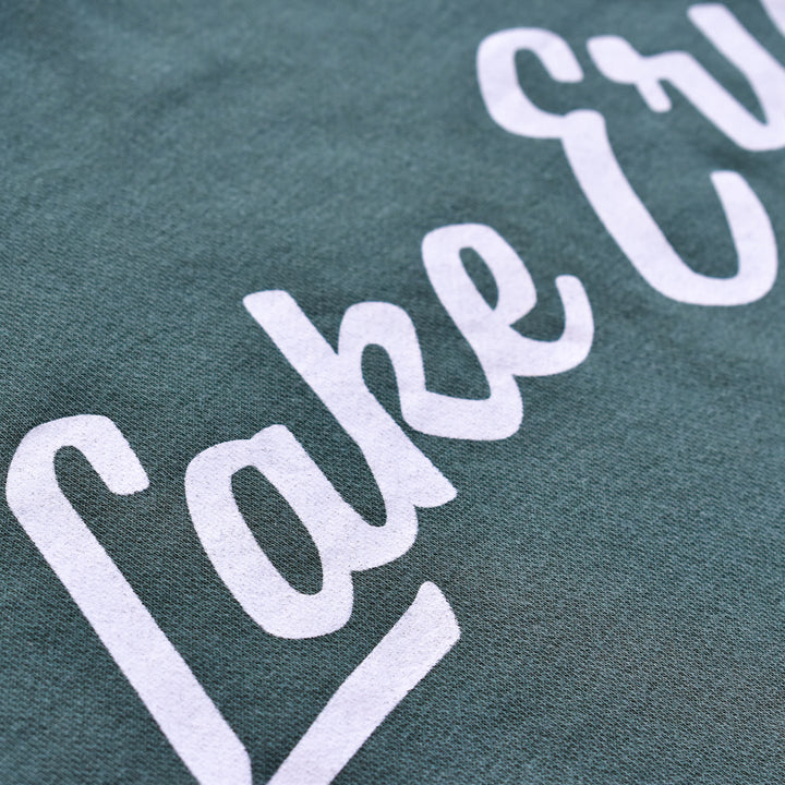 Lake Erie Script Crewneck - Moss Green