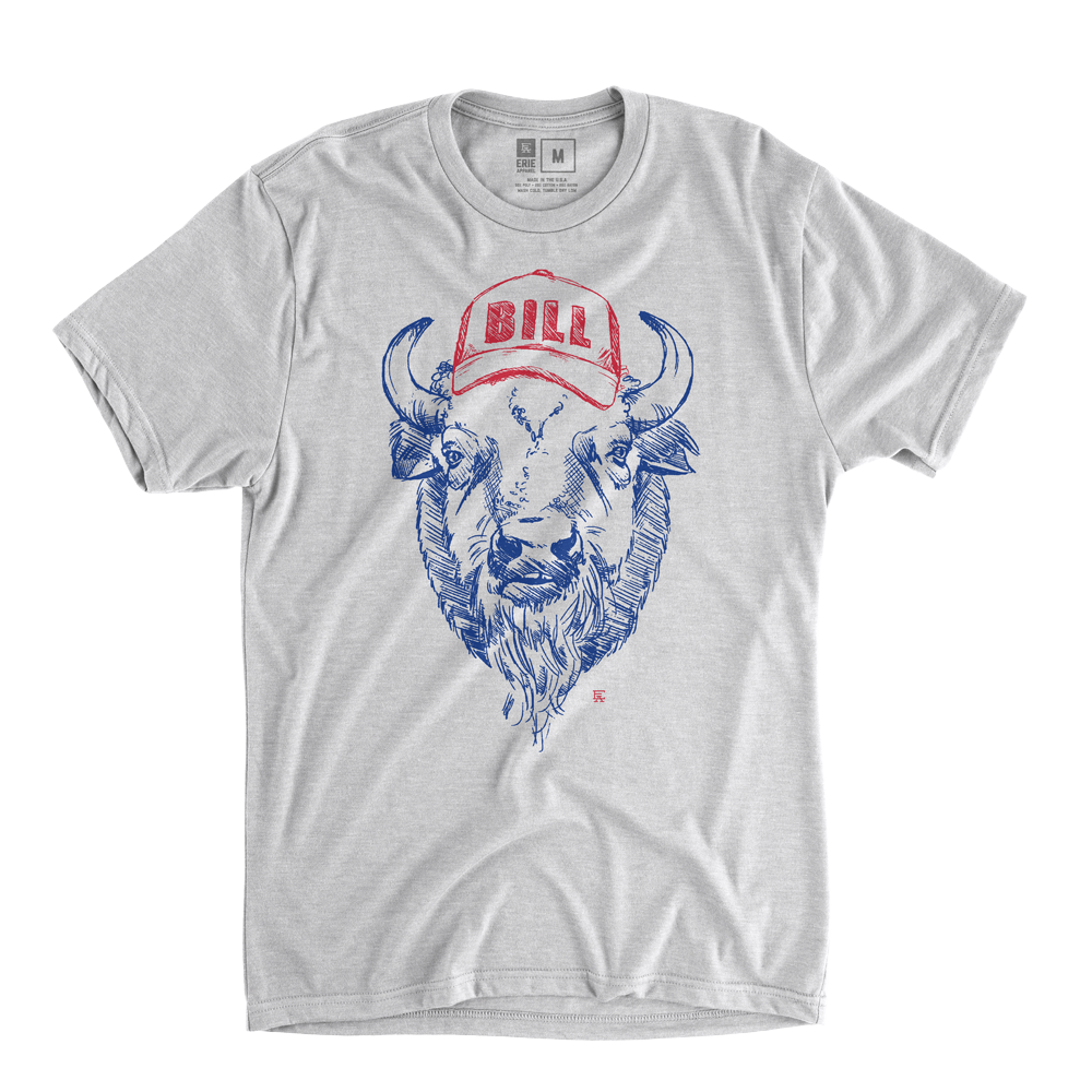 Erie Apparel Buffalo Bill Tee Extra Small / Heather White