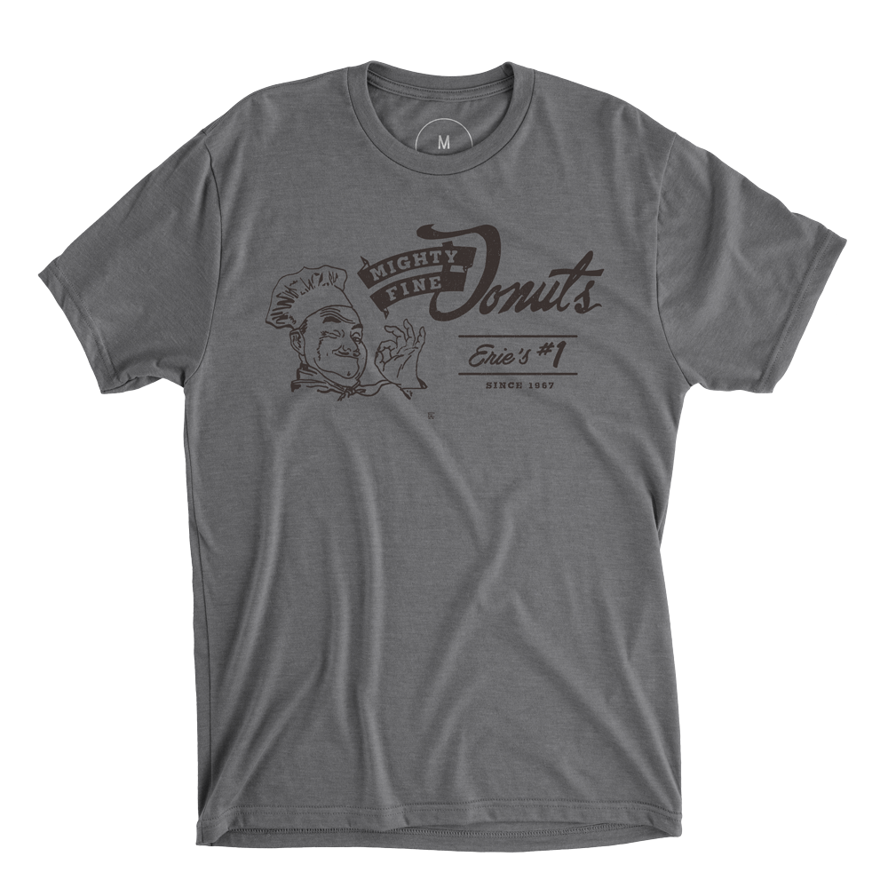 Mighty Fine Donuts Logo Tee - Heather Grey