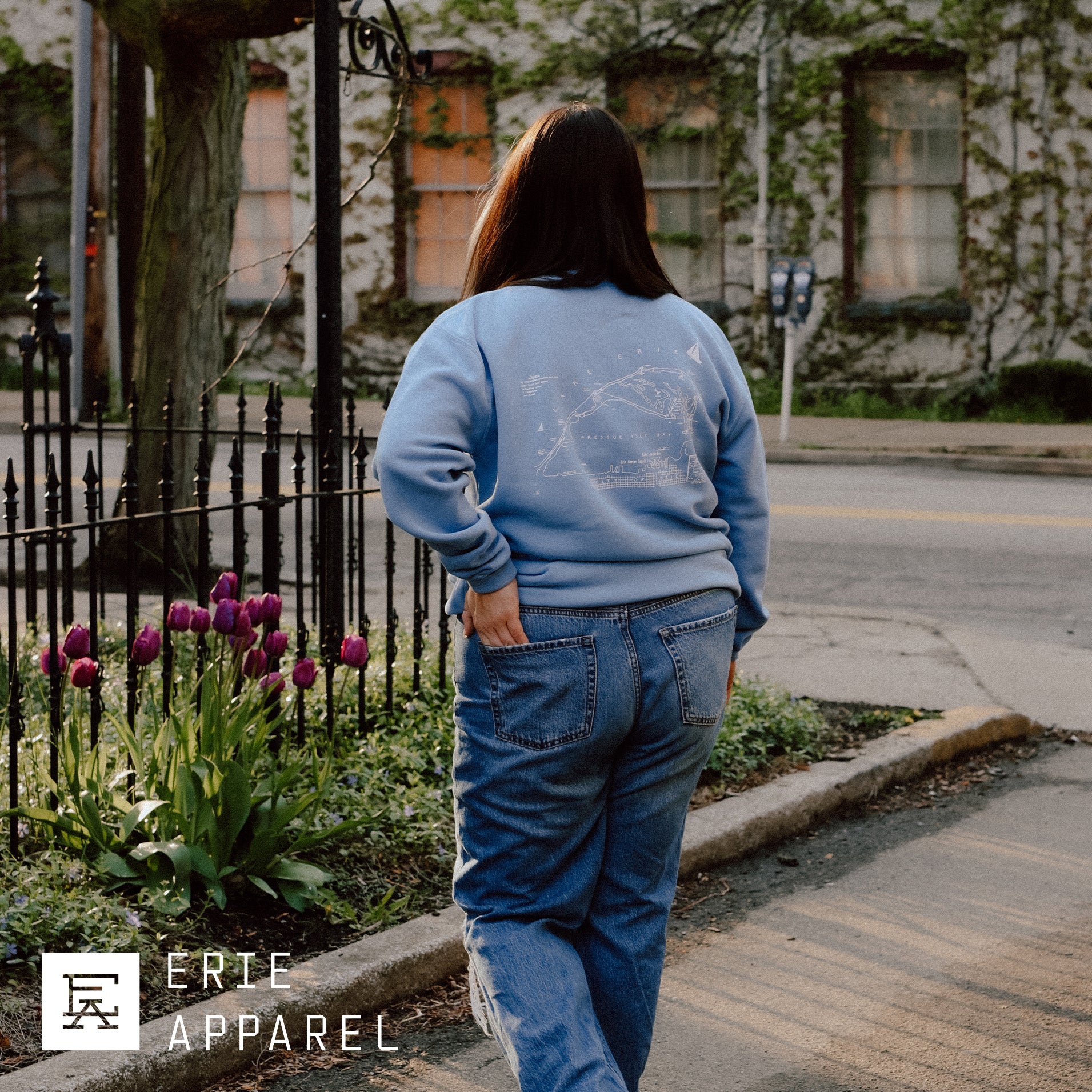 Vintage Presque Isle Map Crewneck