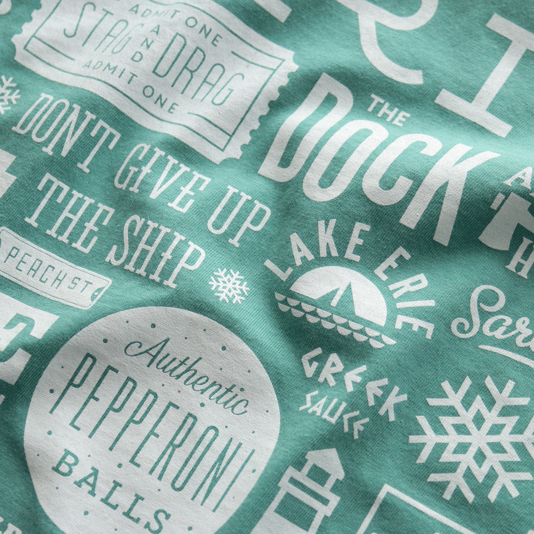 Erie Collage Tee - Seafoam