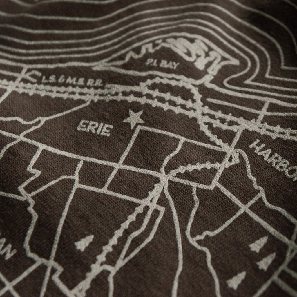 Vintage Erie County Map Long Sleeve Tee