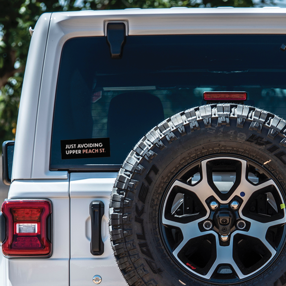 Avoiding Peach Street Sticker