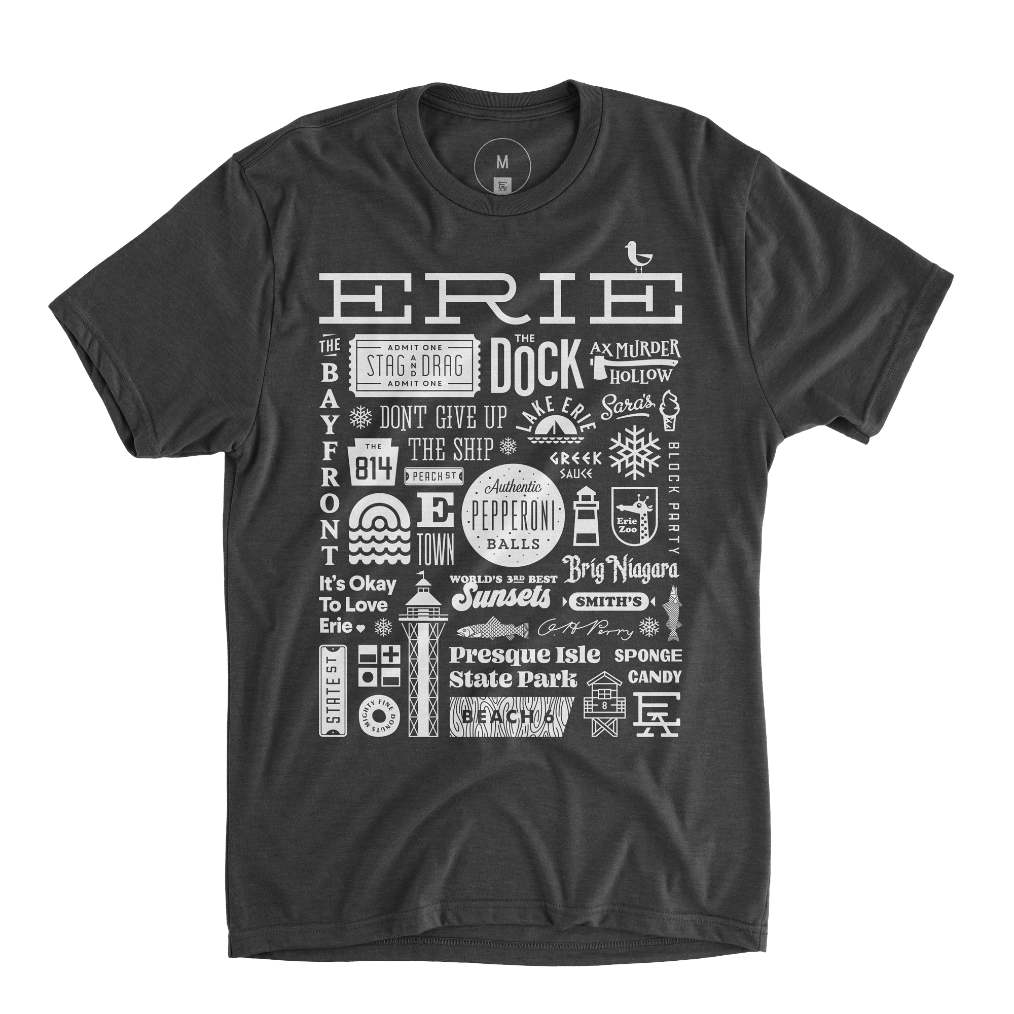 Erie Collage Tee - Charcoal