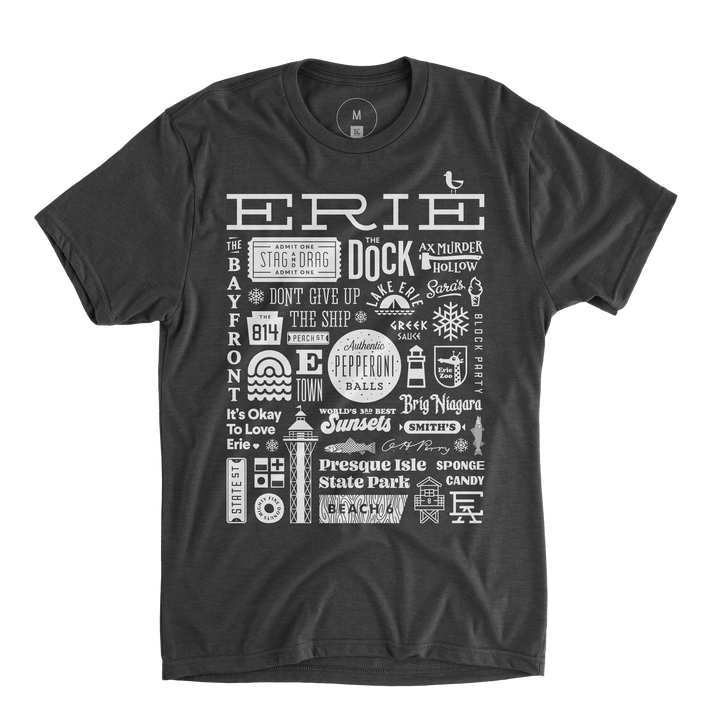 Erie Collage Tee - Charcoal