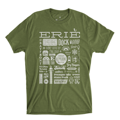 Erie Collage Tee - Sage Green