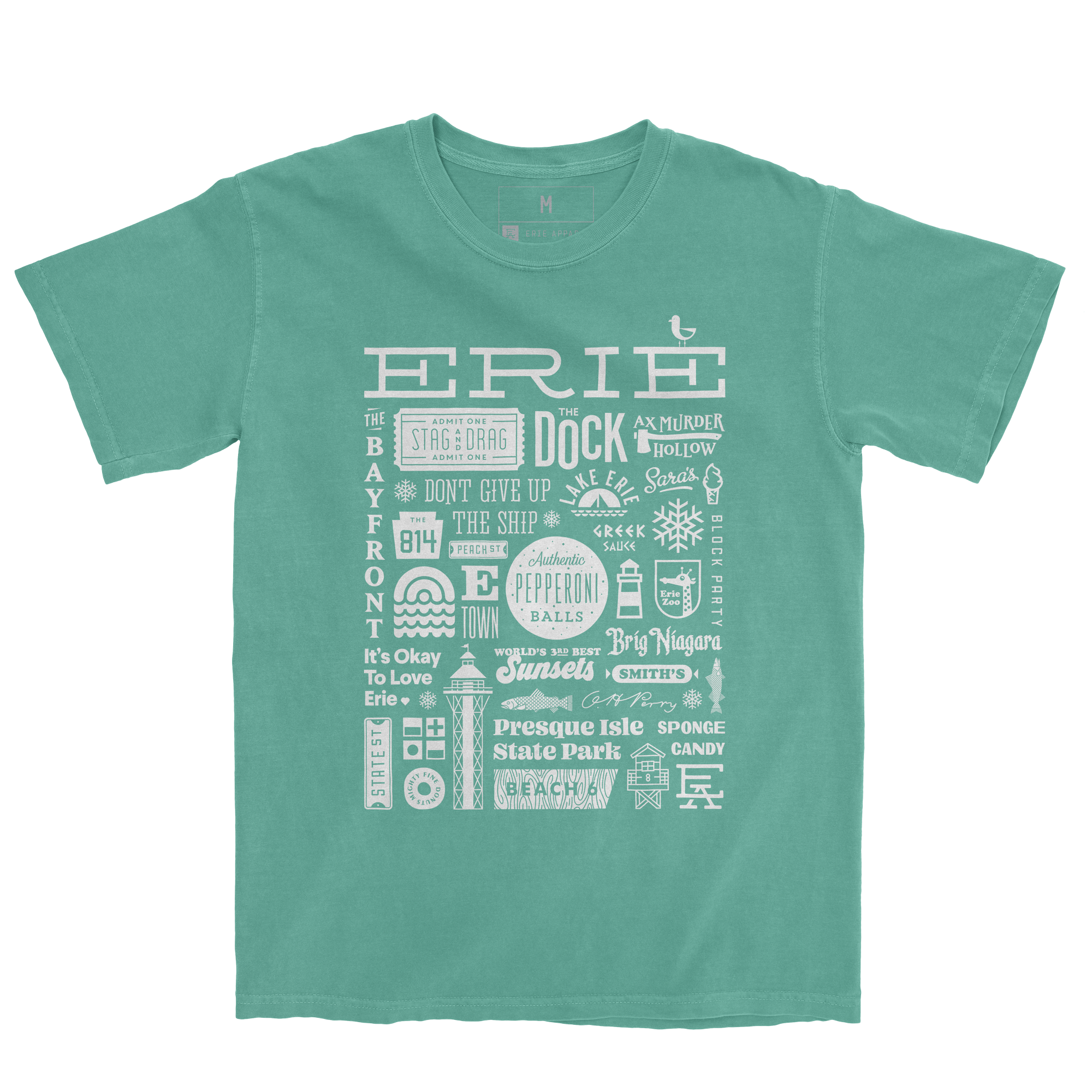 Erie Collage Tee - Seafoam