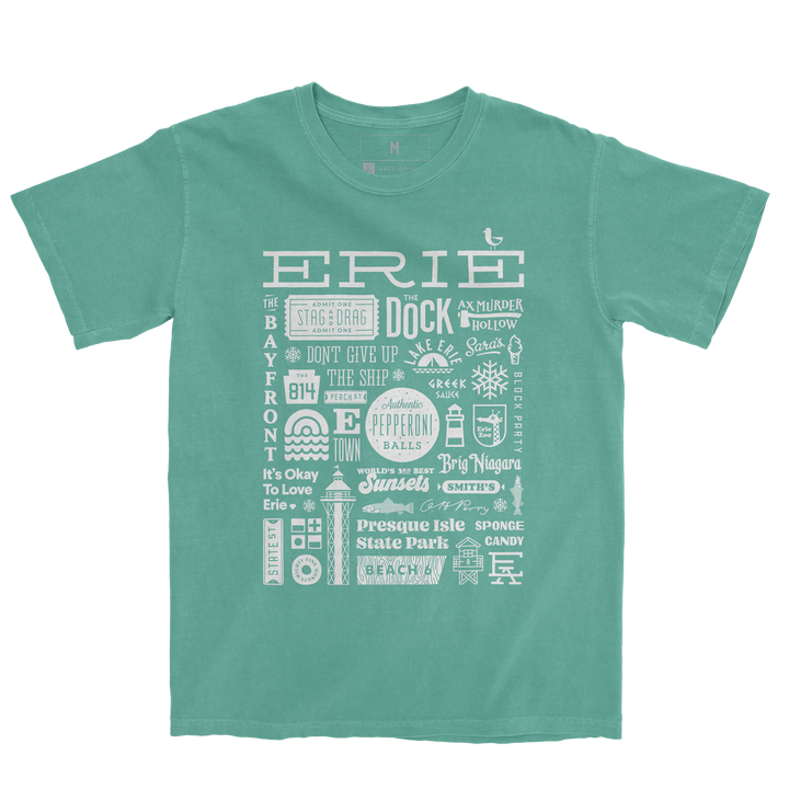 Erie Collage Tee - Seafoam