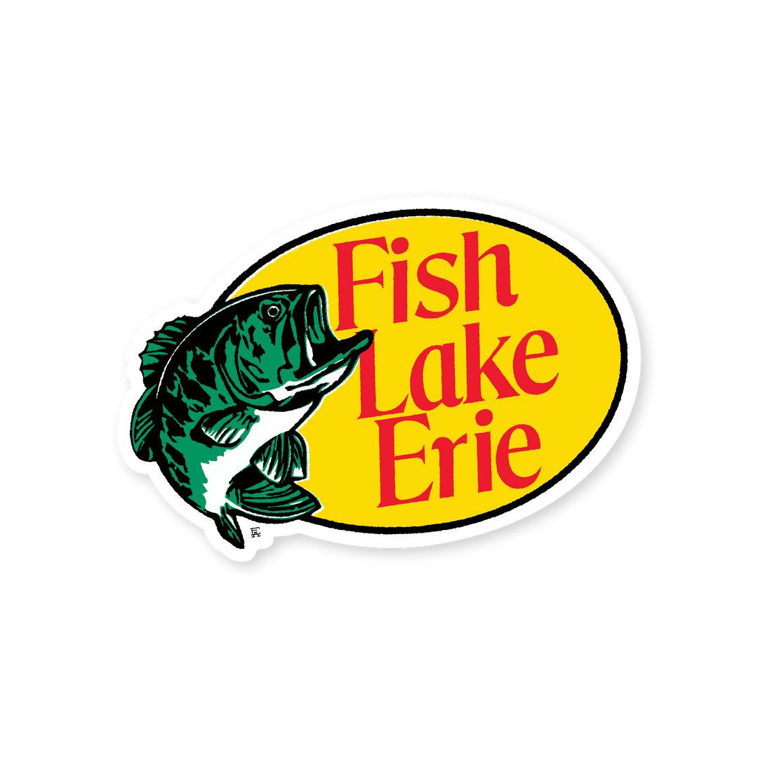 Fish Lake Erie Bass Sticker