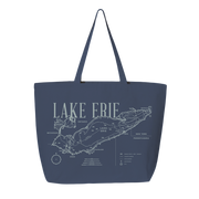 Vintage Lake Erie Map Tote