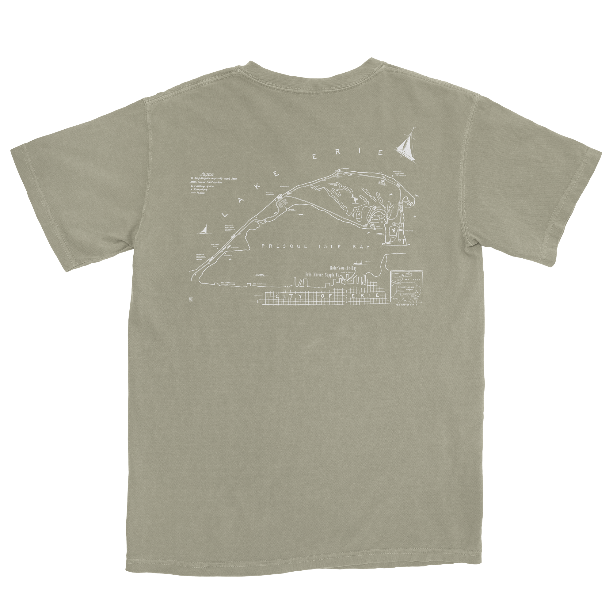 Vintage Presque Isle Map Tee