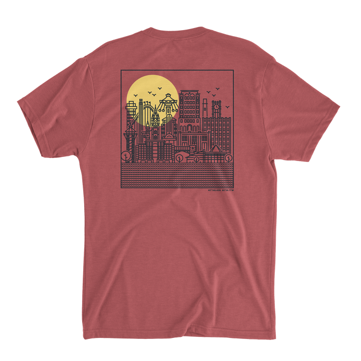 Erie Skyline Tee - Heather Mauve