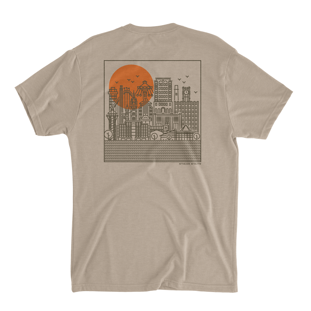 Erie Skyline Tee - Concrete