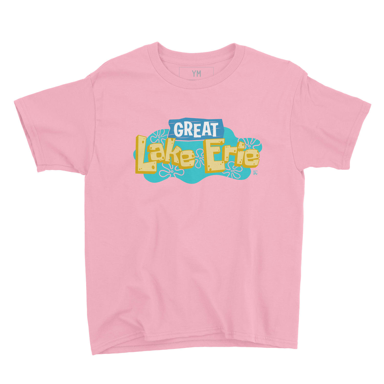 Spongey Lake Erie Youth Tee - Pink