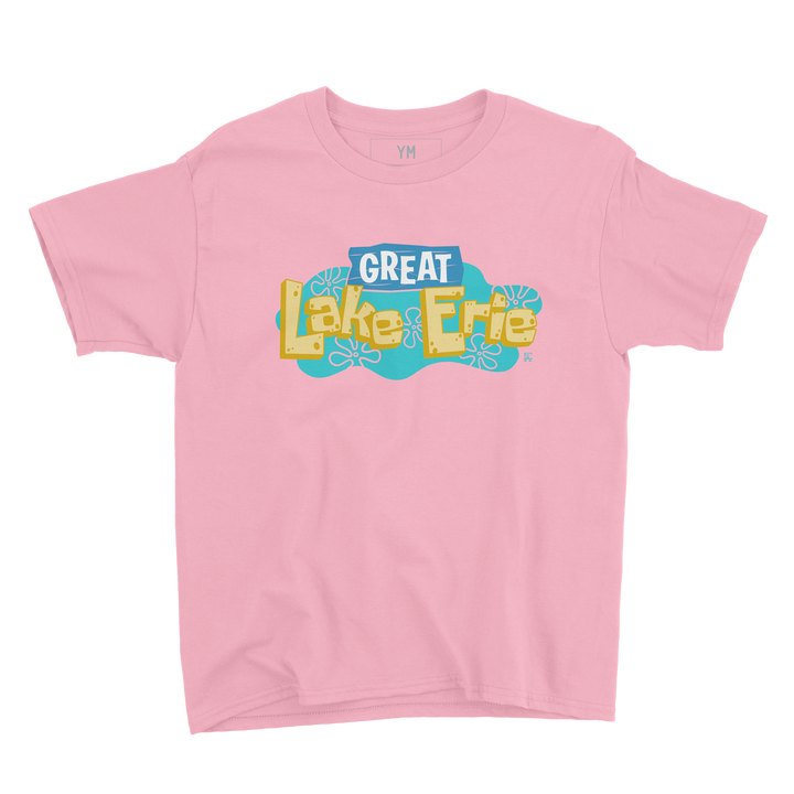 Spongey Lake Erie Youth Tee - Pink