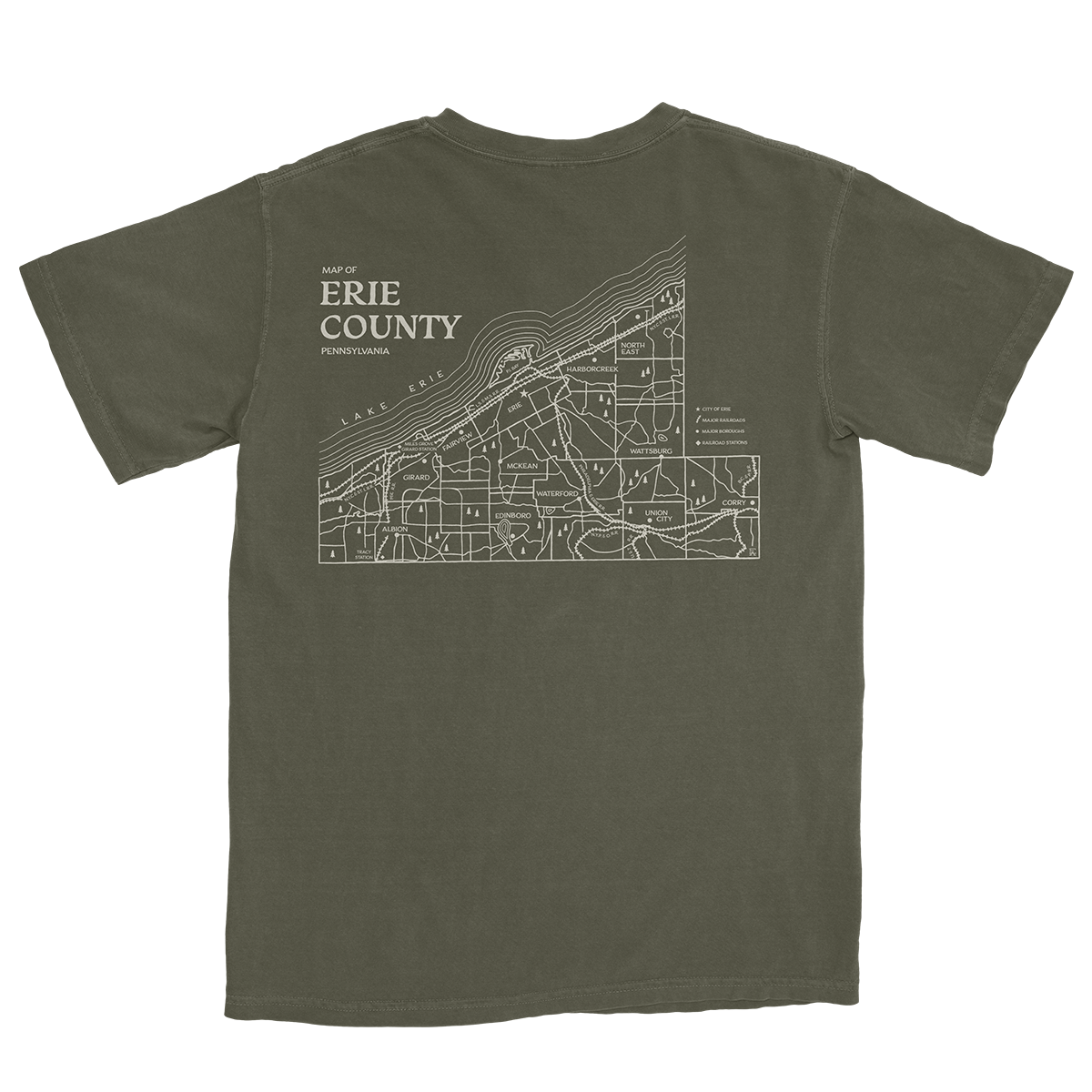 Vintage Erie County Map Tee