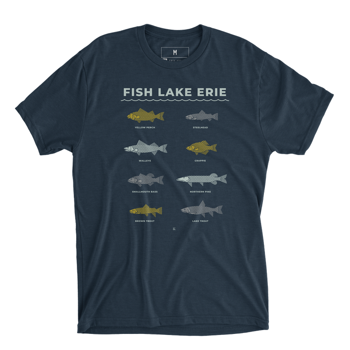 Fish Lake Erie Tee - Navy