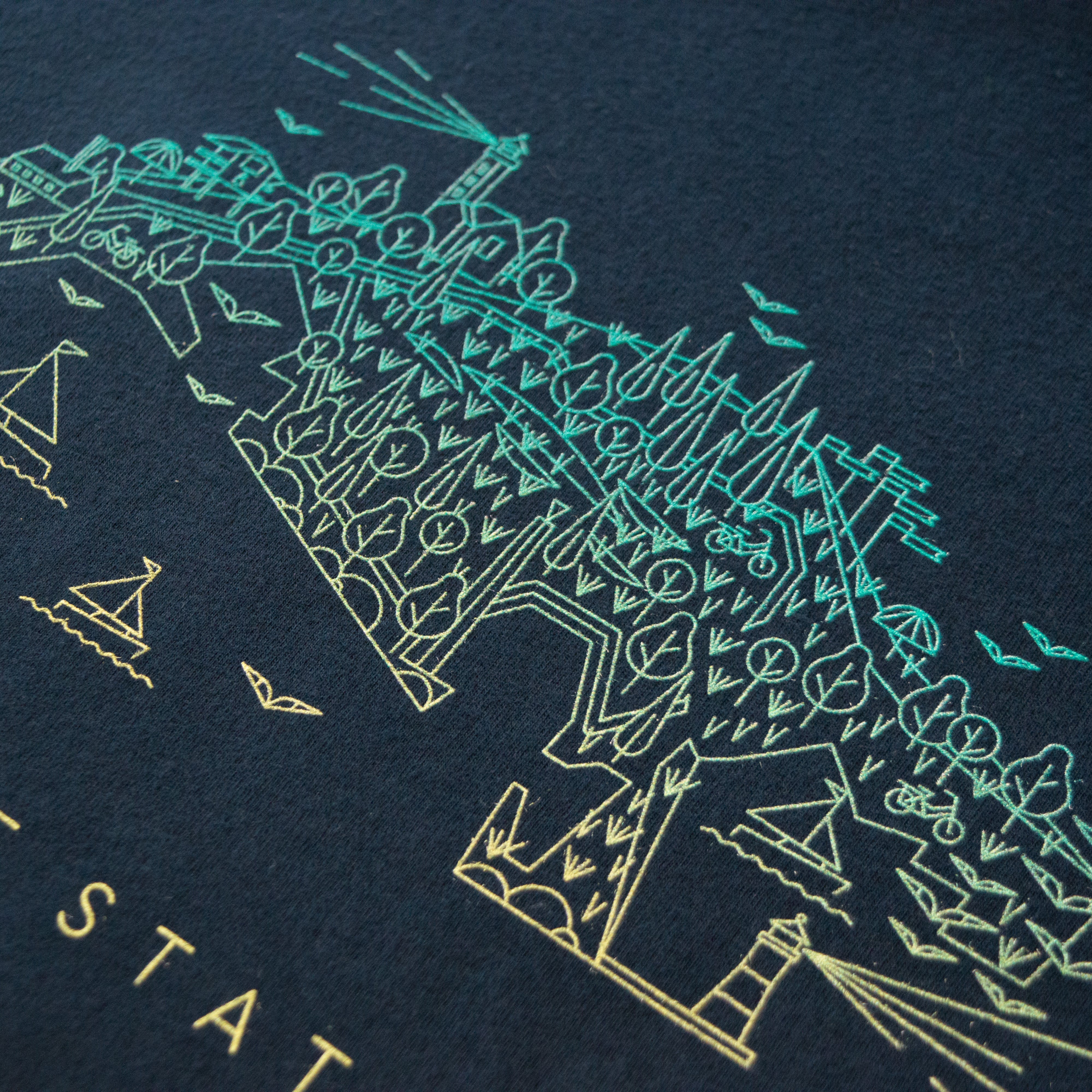 Presque Isle Map Tee - Navy