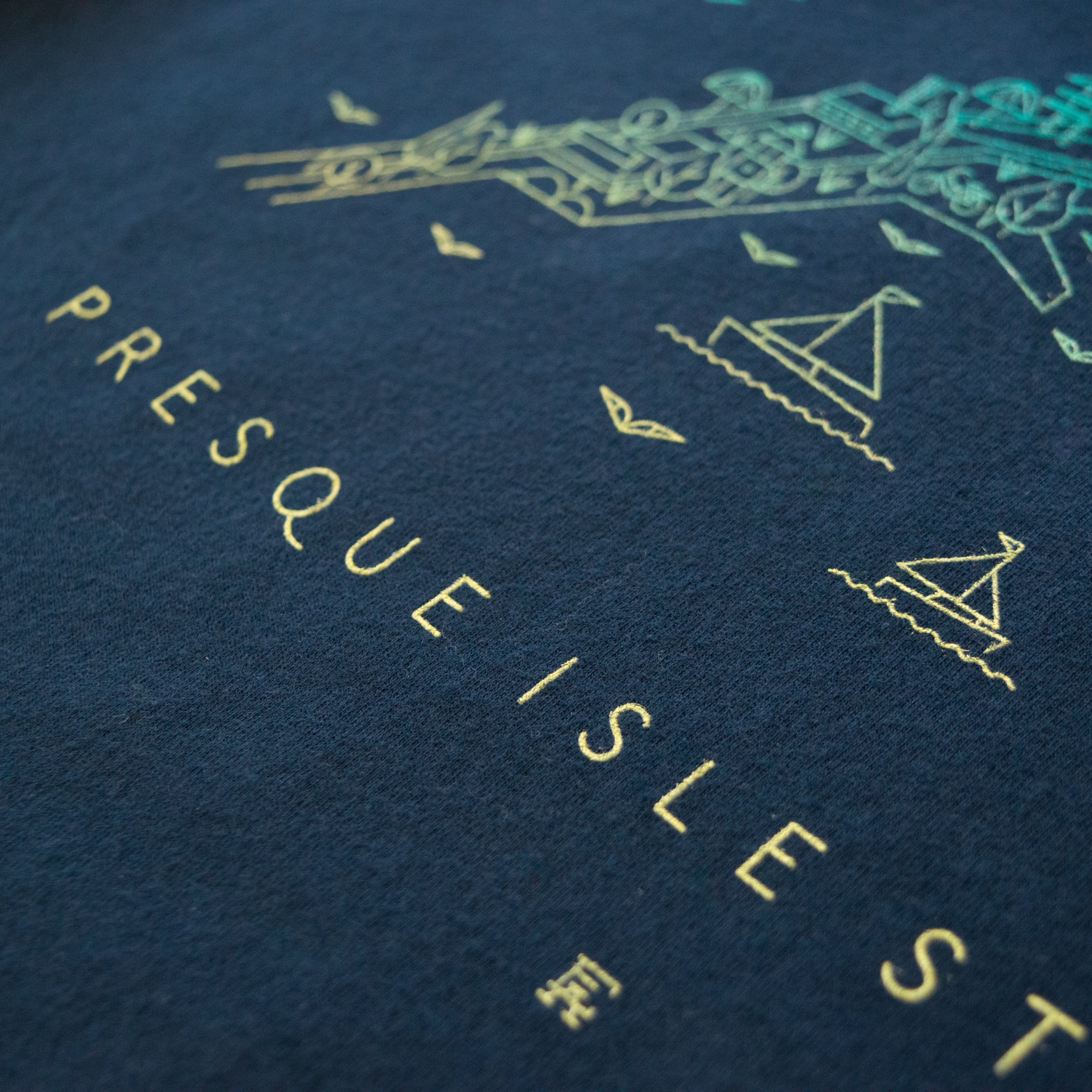 Presque Isle Map Tee - Navy