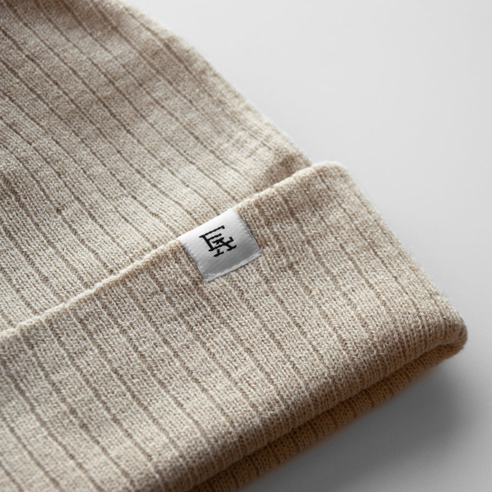 EA Sustainable Ribbed Beanie - Cream