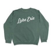 Lake Erie Script Crewneck - Moss Green