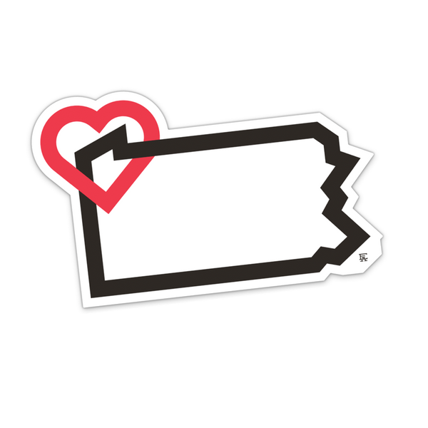 PA Heart in Pennsylvania Sticker