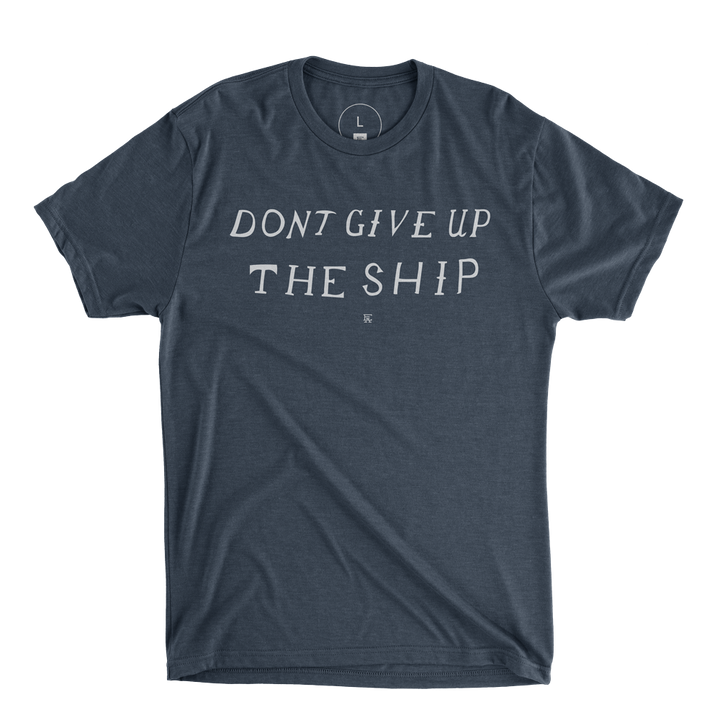 Don't Give Up the Ship Tee - Heather Navy
