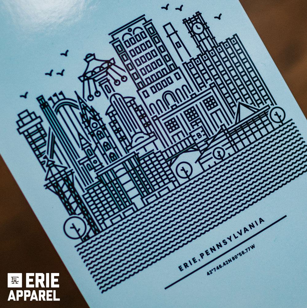 Erie Skyline Vertical Postcard