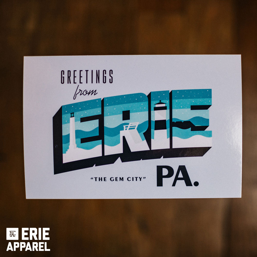 Greetings From Erie Winter Postcard